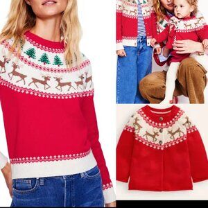 NWOT Boden Fair Isle  Woman and Baby Sweater/Cardigan Family Matching Set